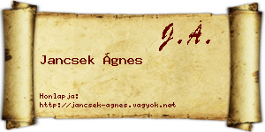Jancsek Ágnes névjegykártya
