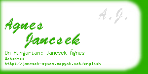 agnes jancsek business card