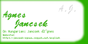 agnes jancsek business card